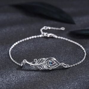 PEACOCK FEATHER CHARM BRACELET
